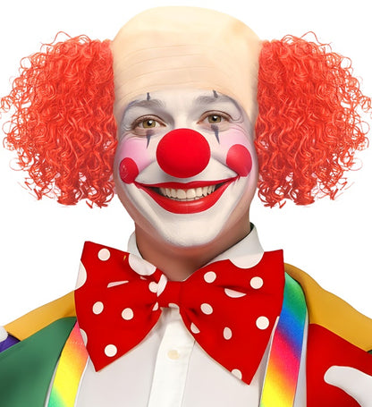 "LUXUS CLOWNGLATZE MIT LOCKIGEN ROTEN HAAREN"