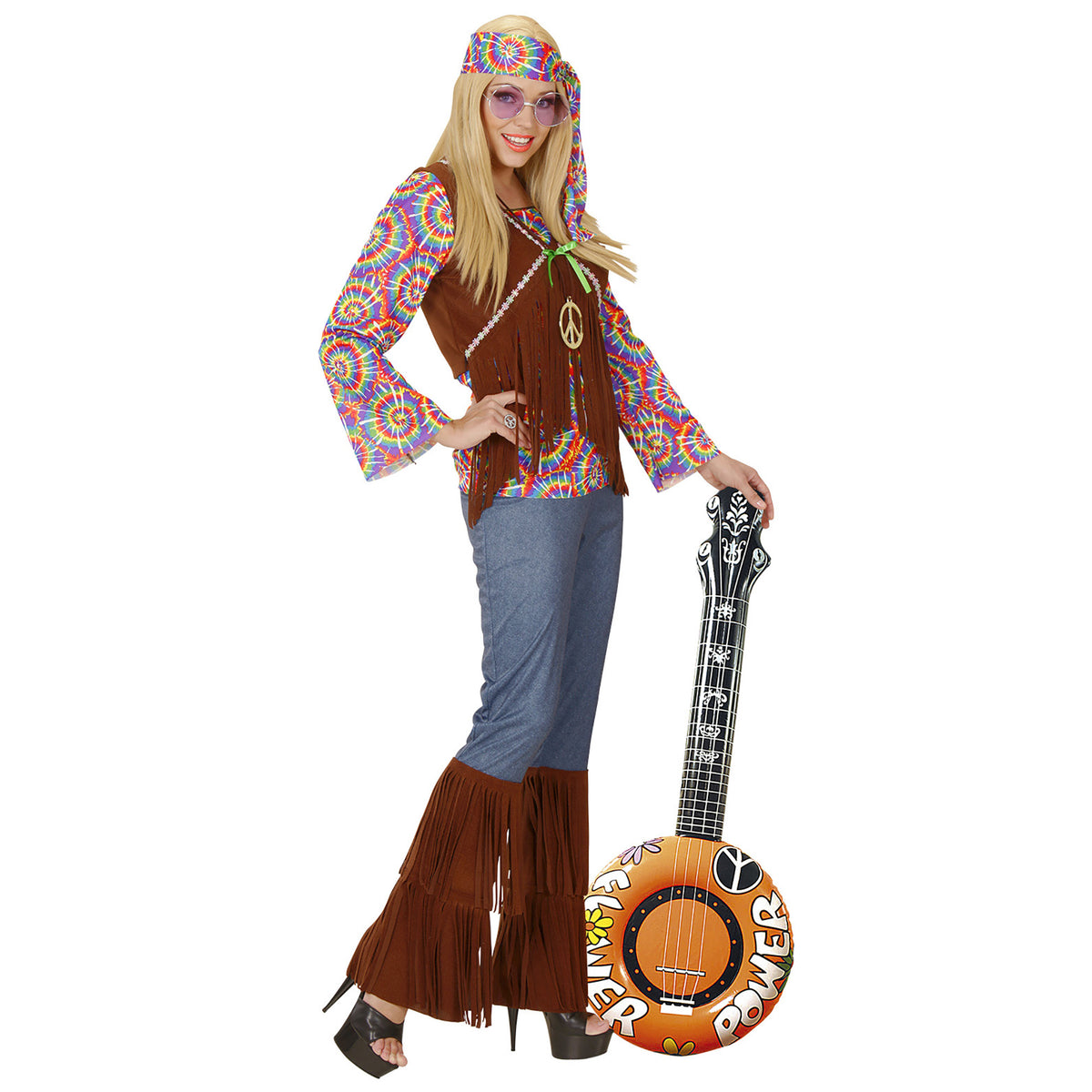 Aufblasbares Banjo Orange 100 cm von Widmann – Rückansicht