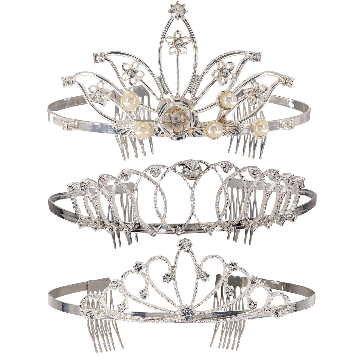 Widmann Diadem mit Strass in silber, sortiert in 3 Modellen – Produktansicht