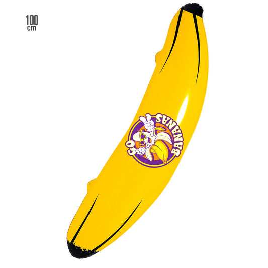 Widmann Aufblasbare XXL Banane Gelb 100 cm aus PVC als Fasnachtsdeko