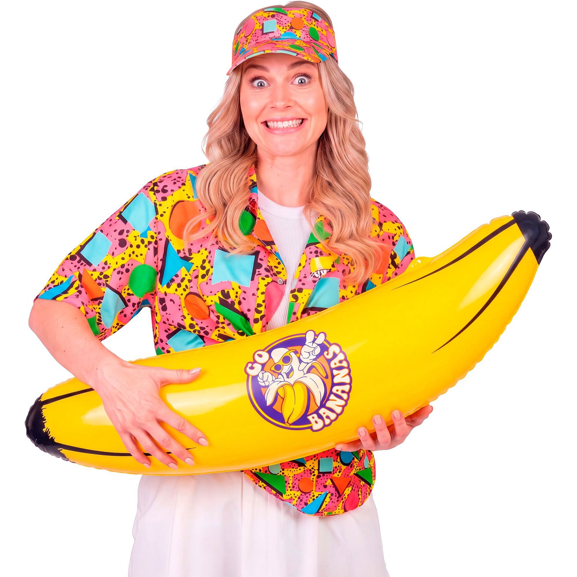 Widmann aufblasbare XXL-Banane gelb 100 cm aus PVC – Rückansicht