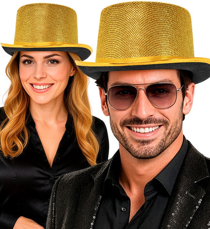 "GOLD LUREX ZYLINDERHUT" 10 cm