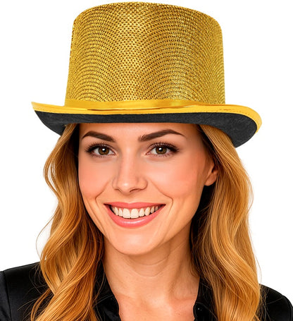 "GOLD LUREX ZYLINDERHUT" 10 cm