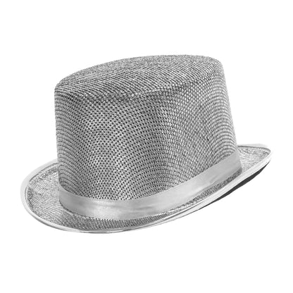 "SILBER LUREX ZYLINDERHUT" 10 cm