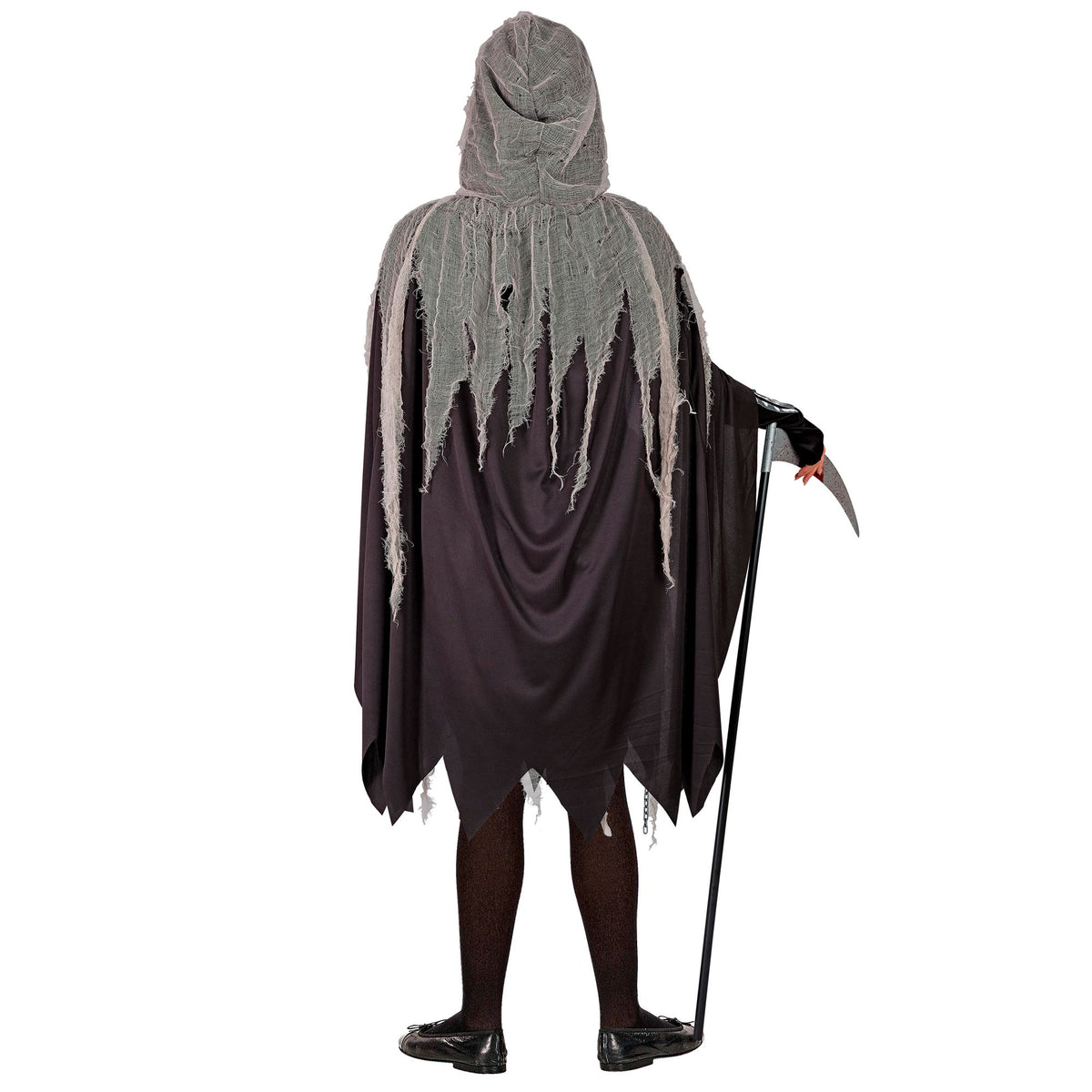 "SENSEGIRL" (Kleid, Strumpfhose und Handschuhe mit Knochenprint, Umhang mit Kapuze, Ketten)