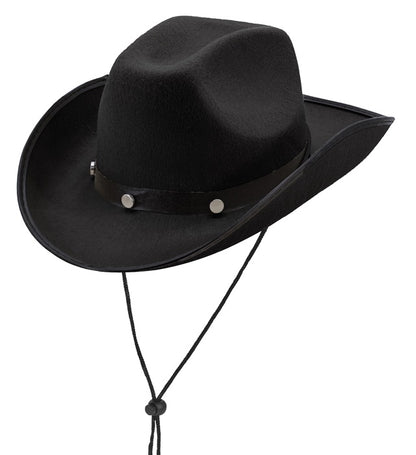 "SCHWARZER COWBOYHUT MIT METALLNIETEN"