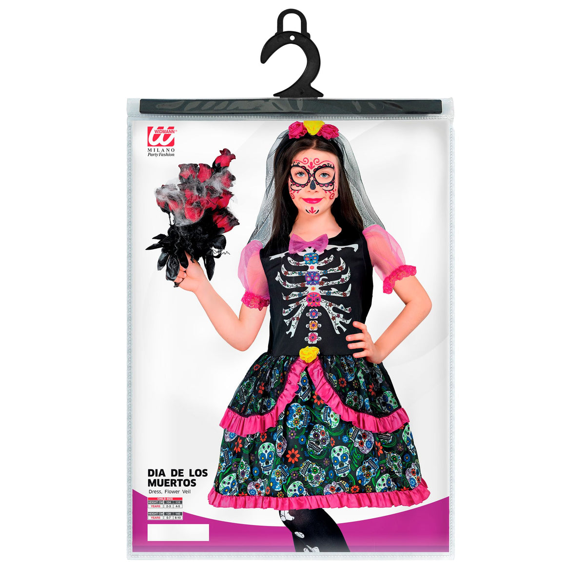 "DIA DE LOS MUERTOS" (Kleid, Kopfschmuck)