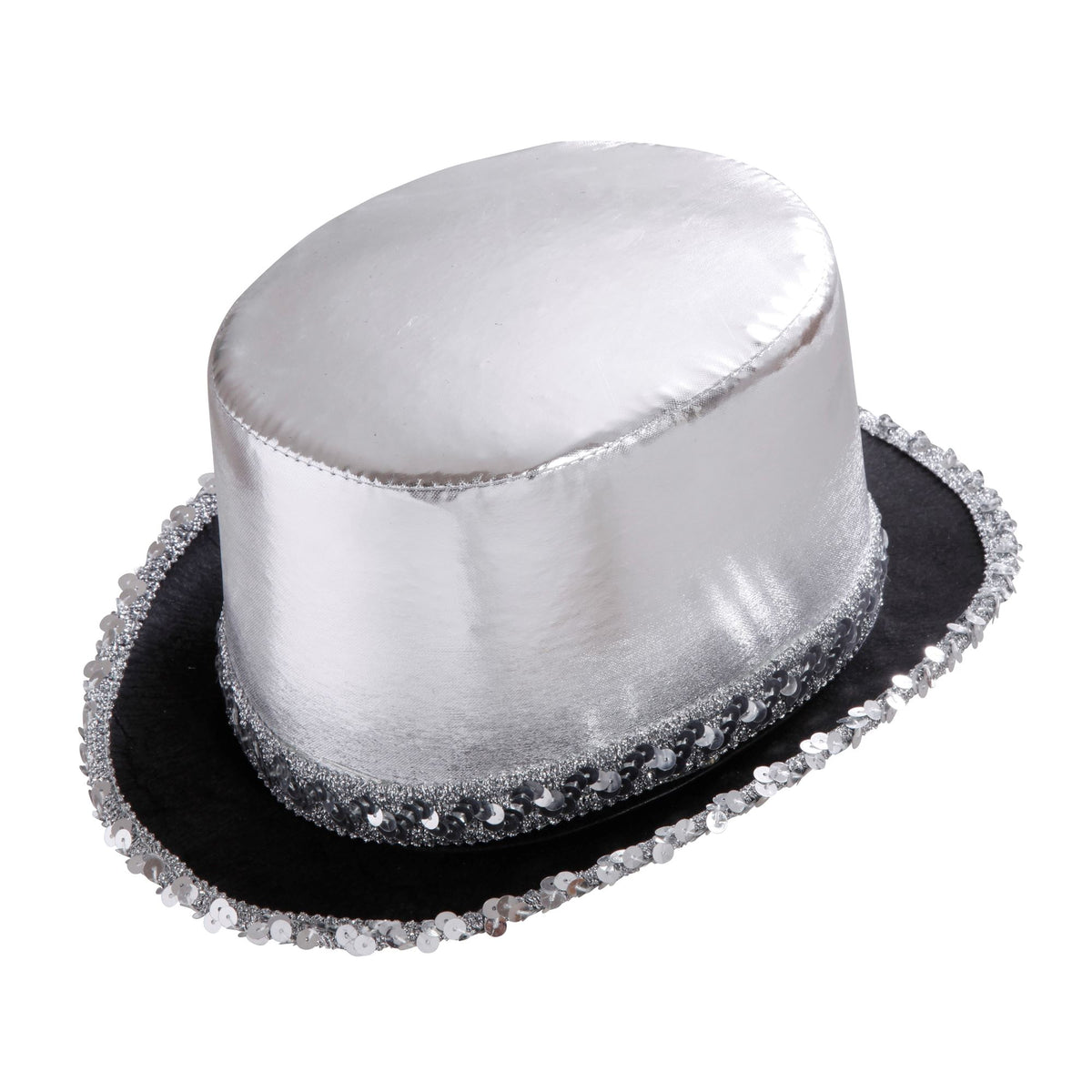 Silberner Zylinder Lamé mit Paillettenverzierung von Widmann, 11 cm – Produktansicht