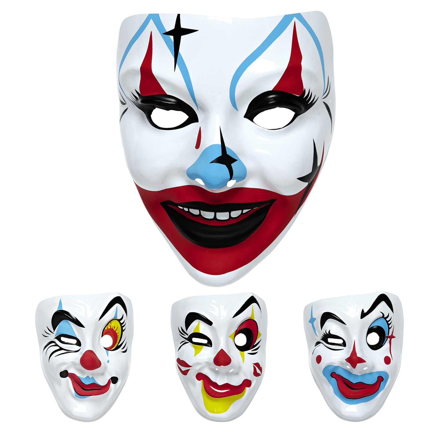 "MASKE CLOWN AUS KUNSTSTOFF" in 4 Modellen sortiert