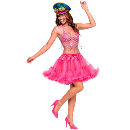 Leuchtend pinker Tüll Petticoat – mehrlagig, weich und voluminös für Fasnacht & Mottoparty
