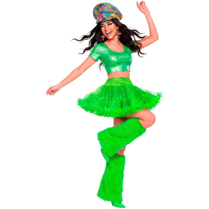 Widmann Röcke und Tutus Neon grüner Tüll-Petticoat für Fasnacht und Mottopartys