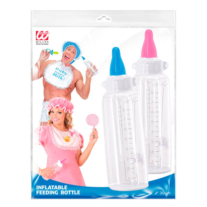 "NUCKELFLASCHE AUFBLASBAR" 30 cm -in 2 Farben sort.