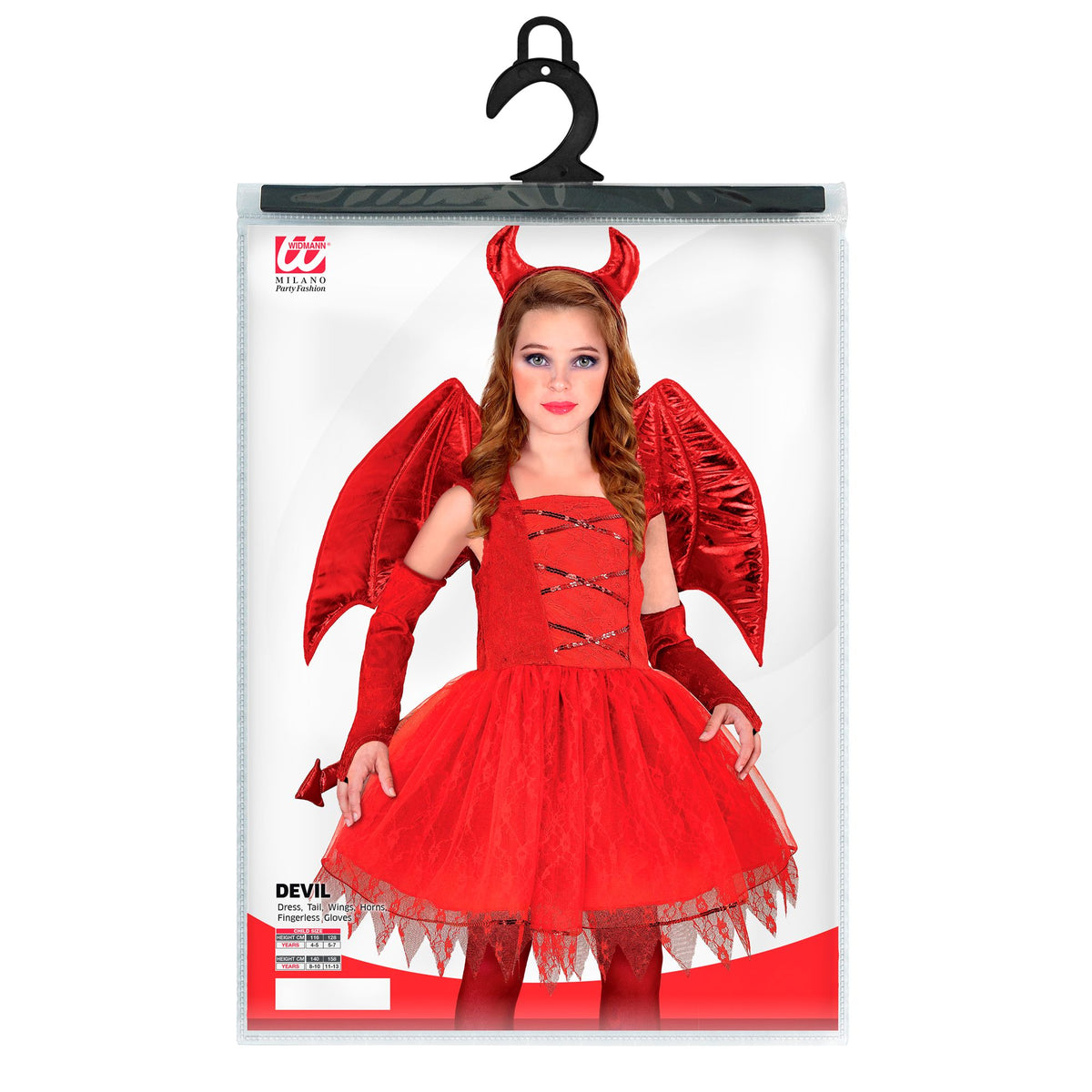 "TEUFEL" (Kleid, Schwanz, Hörner, fingerlose Handschuhe)
