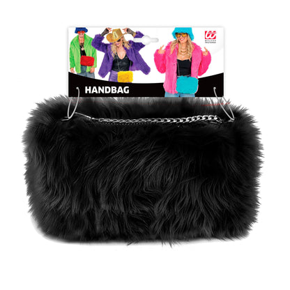 "HANDTASCHE LANGHAARPLÜSCH SCHWARZ"