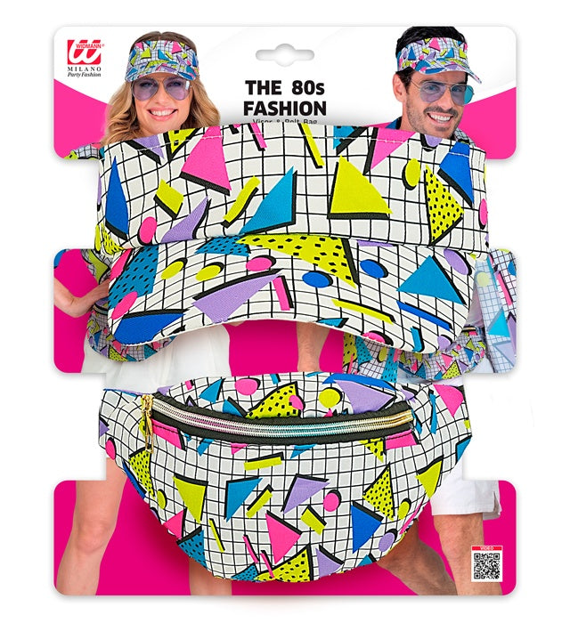 "The 80s FUNKY FASHION - funky white" (Schirmmütze & Gürteltasche)