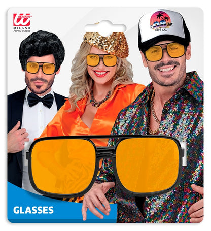 "90er JAHRE HIP HOP BRILLE MIT ORANGENEN GLÄSERN"