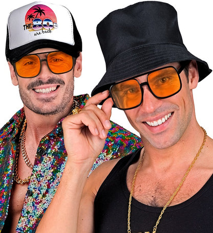 "90er JAHRE HIP HOP BRILLE MIT ORANGENEN GLÄSERN"