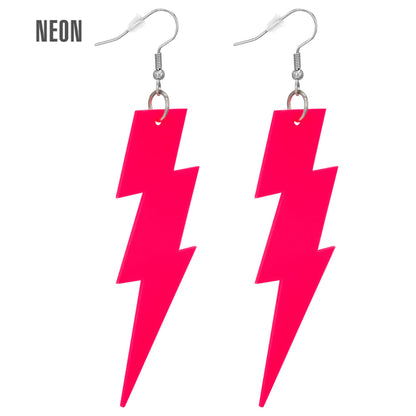 "NEON PINKE 80er JAHRE BLITZ OHRRINGE"