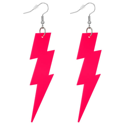 "NEON PINKE 80er JAHRE BLITZ OHRRINGE"