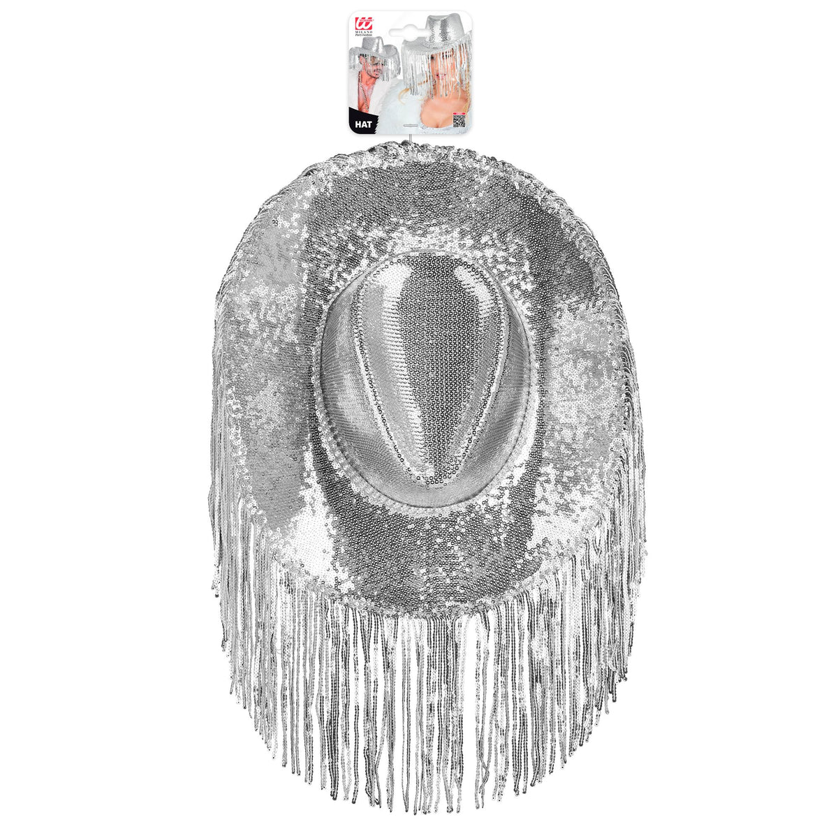 "PAILLETTEN COWBOYHUT MIT STRASS & FRANSEN"