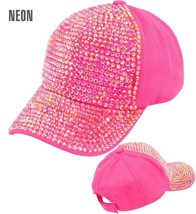 "NEON PINKE STRASS BASECAP"