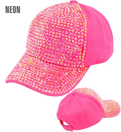 "NEON PINKE STRASS BASECAP"