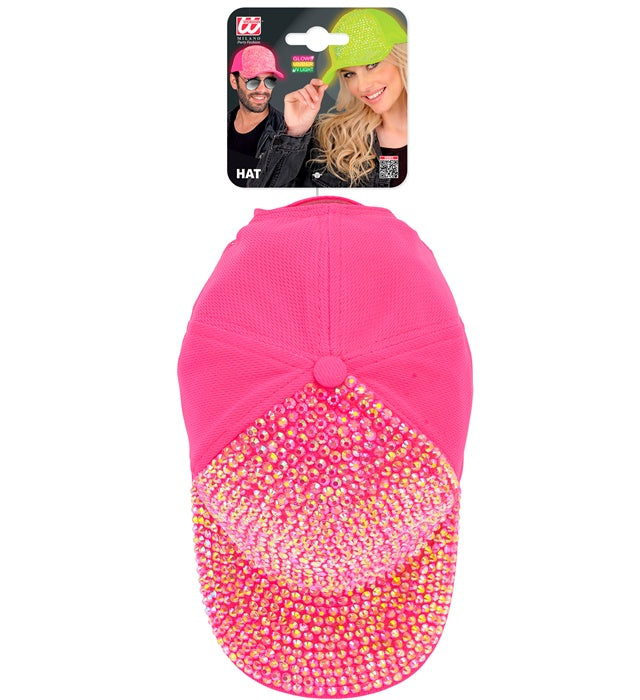 "NEON PINKE STRASS BASECAP"