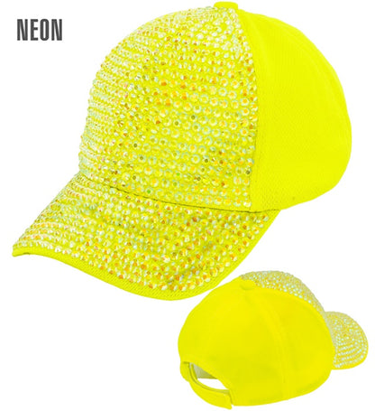 "NEON GELBE STRASS BASECAP"