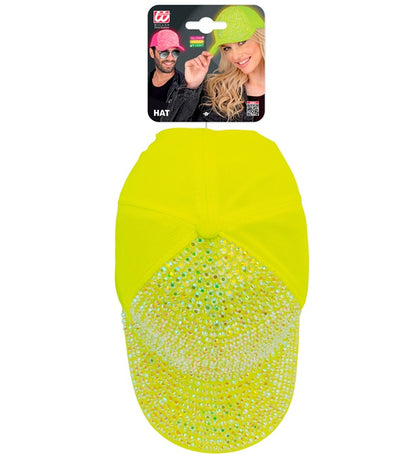 "NEON GELBE STRASS BASECAP"