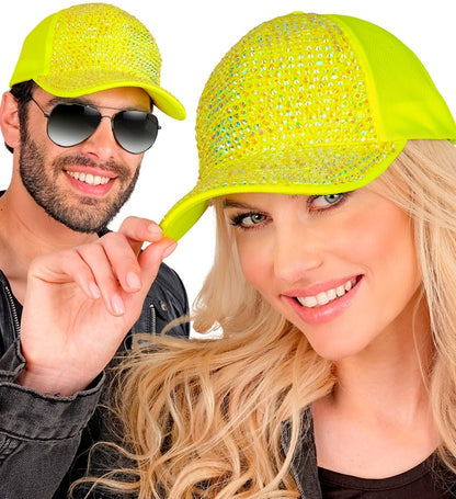 "NEON GELBE STRASS BASECAP"