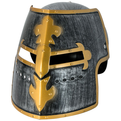 "MITTELALTERLICHER RITTER HELM MIT VISIER" aus Hartplastik - Kindergröße