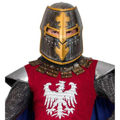 "MITTELALTERLICHER RITTER HELM MIT VISIER" aus Hartplastik - Kindergröße