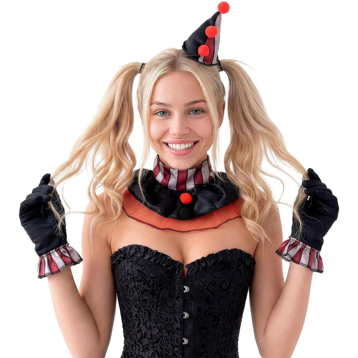 "CLOWN" (Minihut, Kragen, Handschuhe)