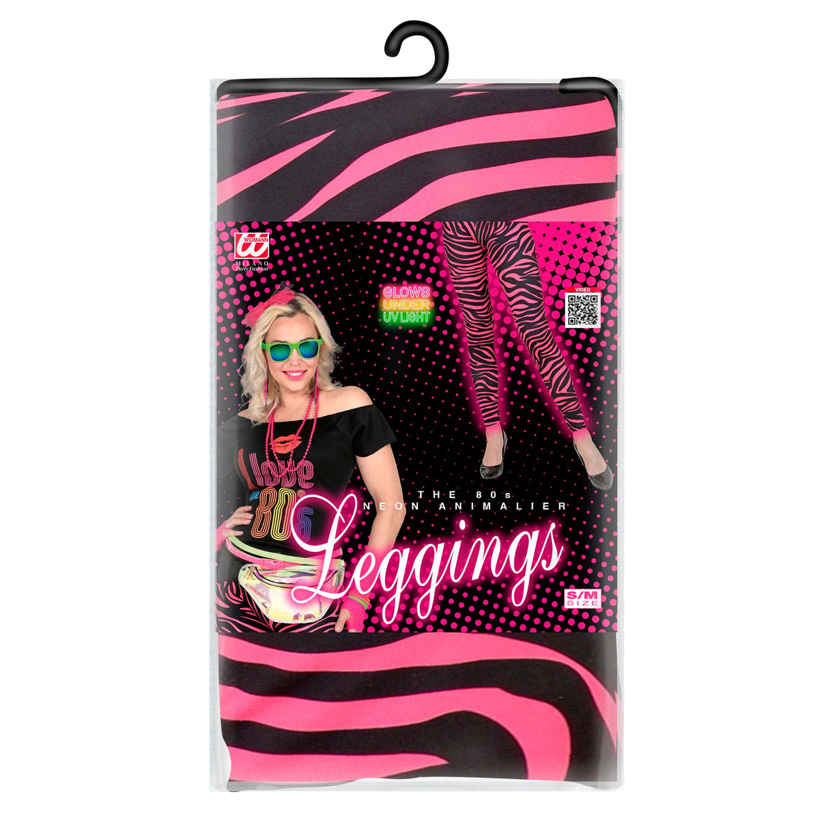 "80er JAHRE LEGGINGS NEON PINK TIGERPRINT"