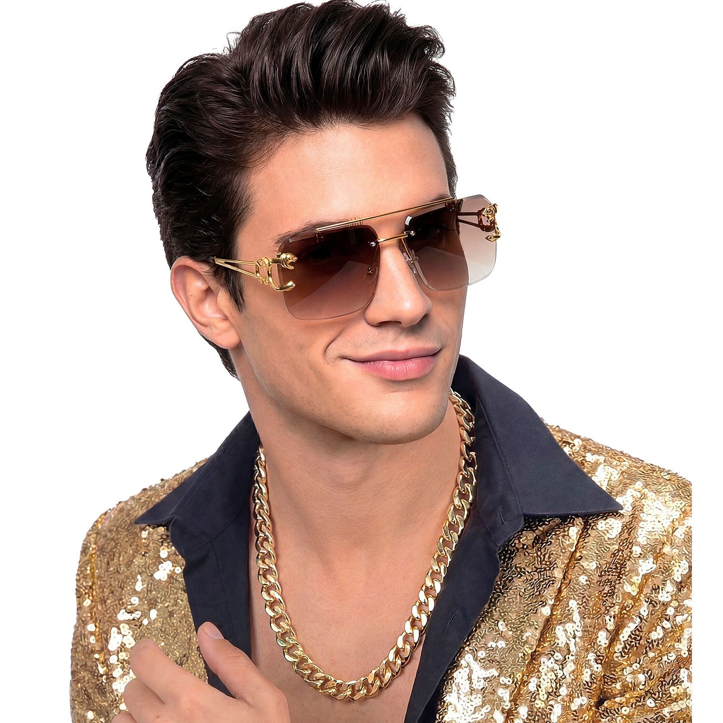 Goldene Halskette 60 cm – Elegantes Accessoire für Fasnacht & Mottoparty
