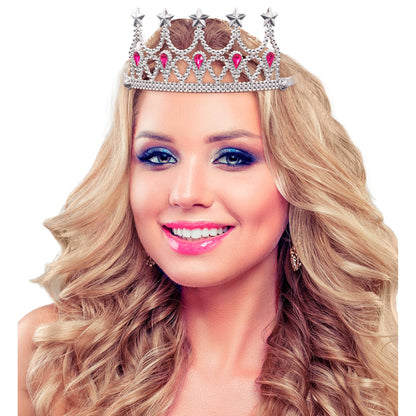 Widmann silberne Tiara mit Edelsteinen – Rückansicht