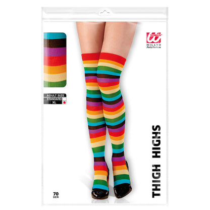 "REGENBOGEN ÜBERKNIESTRÜMPFE" (Starke Qualität)