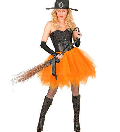 Neonoranges Widmann Tutu mit Innentasche für LED-Lichter – Rückansicht