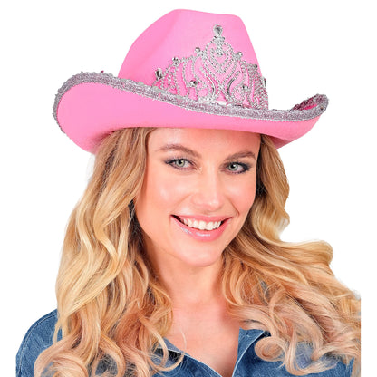 "PINKER COWGIRL PARTYHUT MIT TIARA"