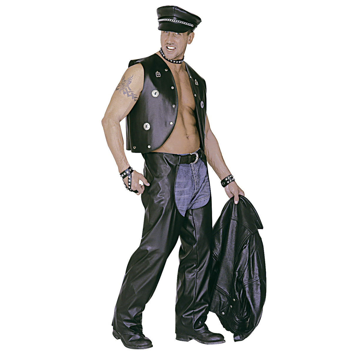 Widmann Rocker-Chaps aus Kunstleder für Fasnacht und Karneval –