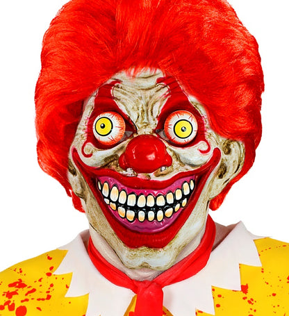 Widmann Horror-Clownsmaske mit Wackelaugen aus Hart-PVC – Verpackung
