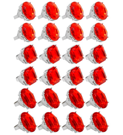 "RING MIT ROTEM EDELSTEIN" in Displaybox - sort. in 3 Modellen