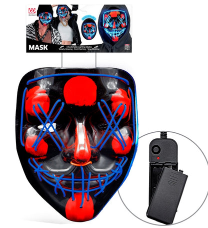 "GRUSELIGE BLAUE LED-MASKE"