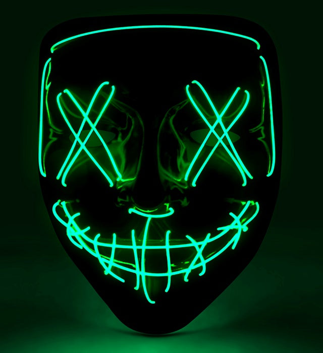 "GRUSELIGE GRÜNE LED-MASKE"