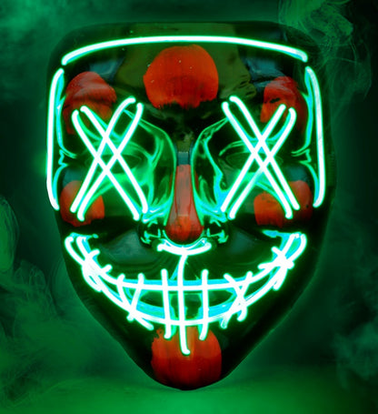 "GRUSELIGE GRÜNE LED-MASKE"
