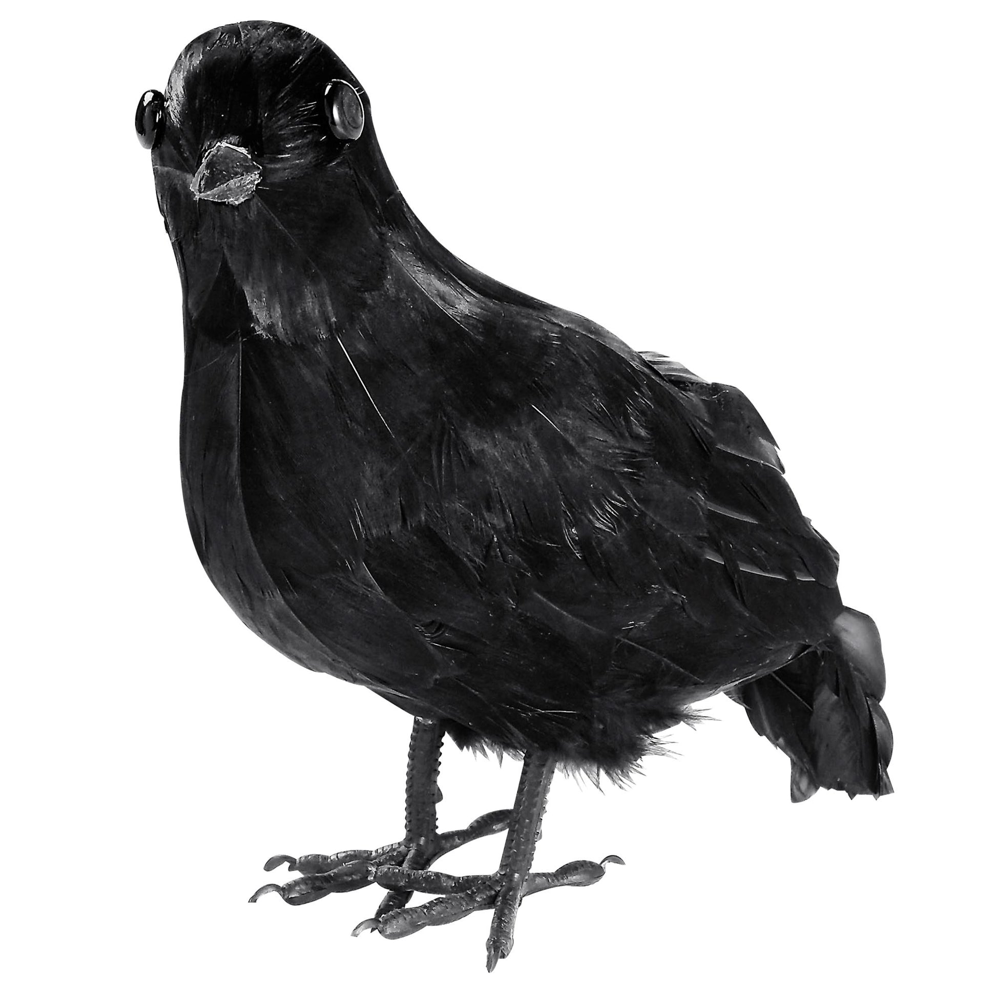 Widmann schwarze Federkrähe Dekorationsfigur 30 cm für Halloween – Produktansicht