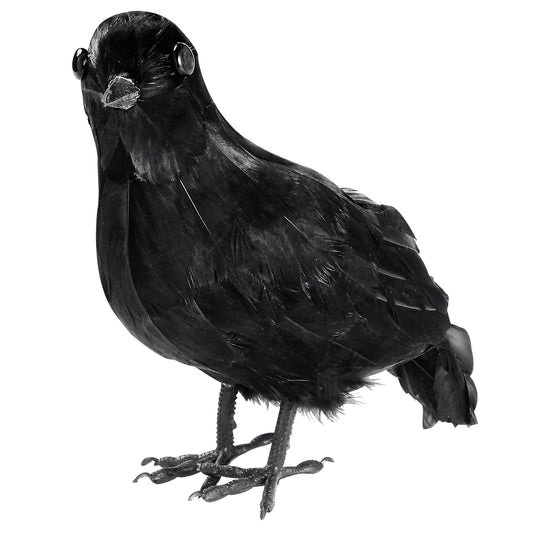Widmann Schwarze Federkrähe Deko Figur 30 cm für Halloween