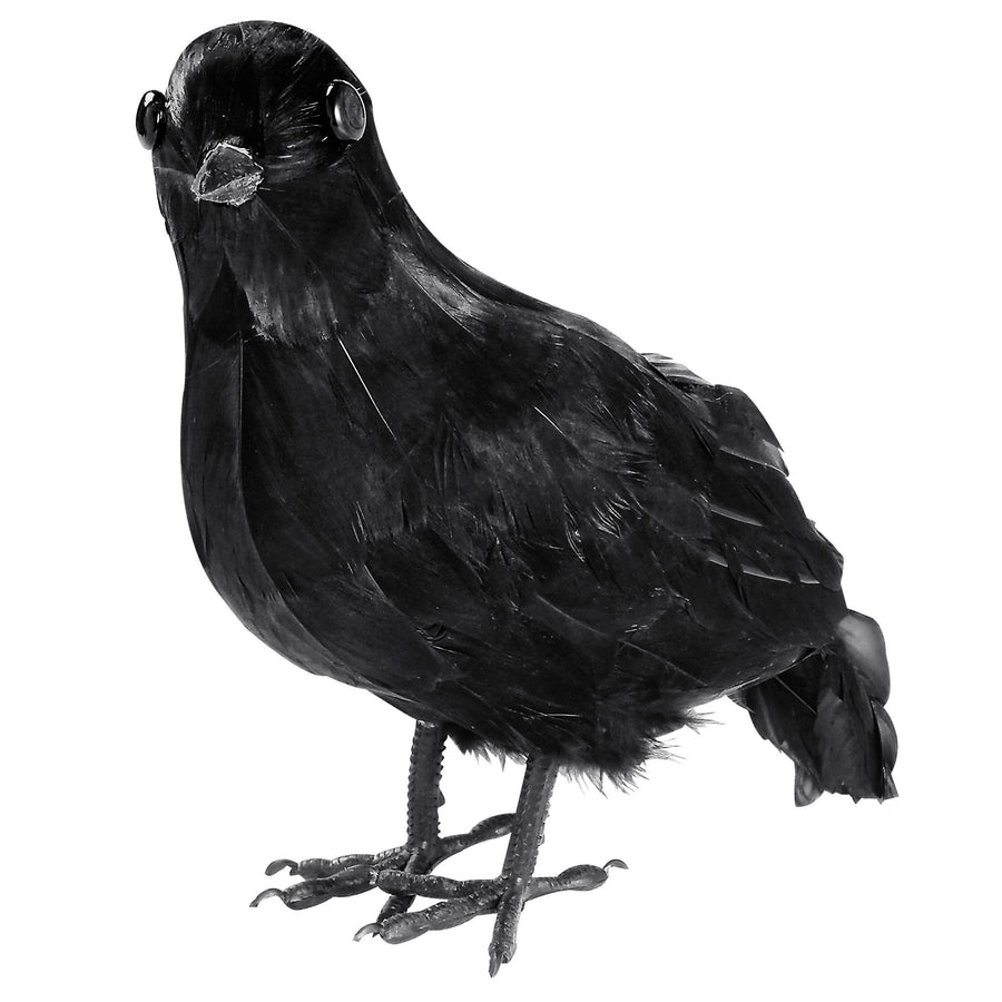 Widmann schwarze Federkrähe Dekorationsfigur 30 cm für Halloween – Produktansicht
