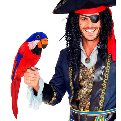 Roter Papagei mit Federn 40 cm – Dekofigur für Fasnacht und Mottoparty