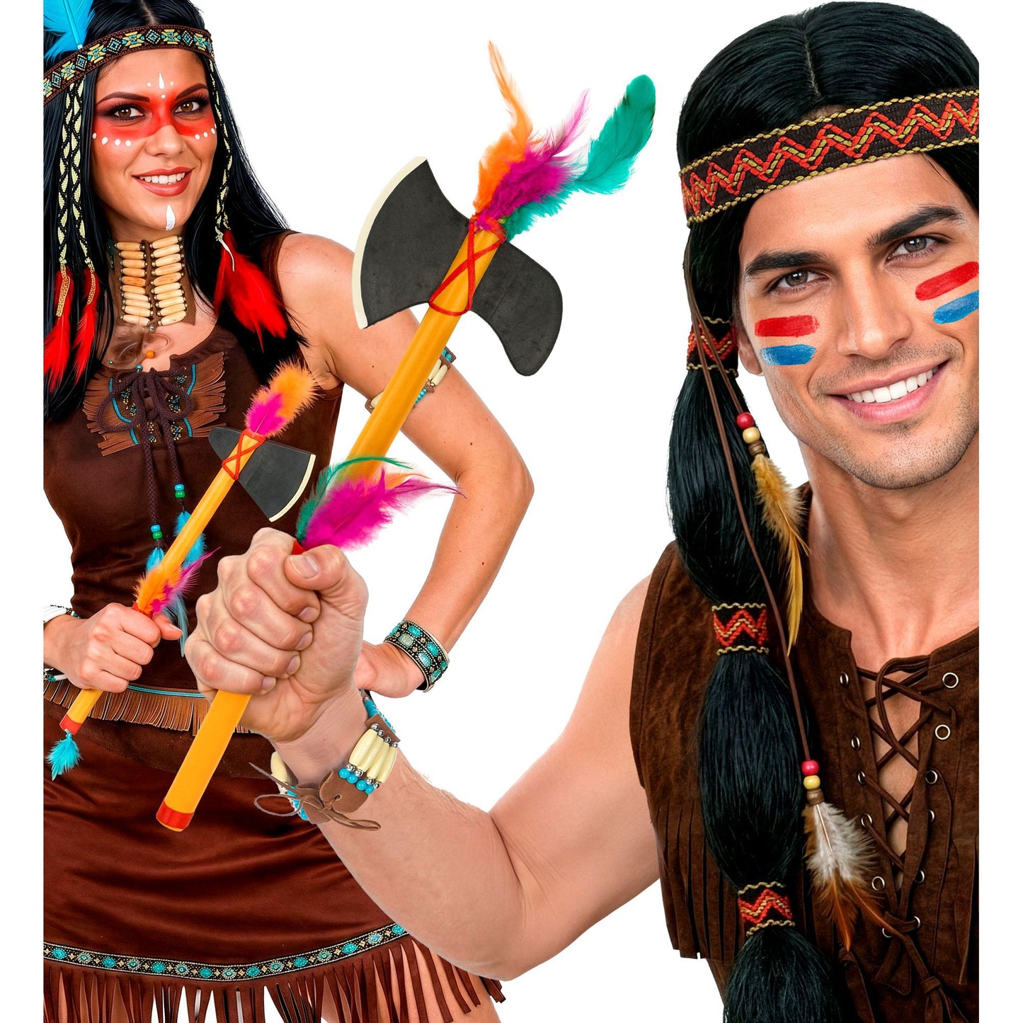 Set mit 2 detailreichen Indianerwaffen aus robustem Kunststoff – 37 cm lang